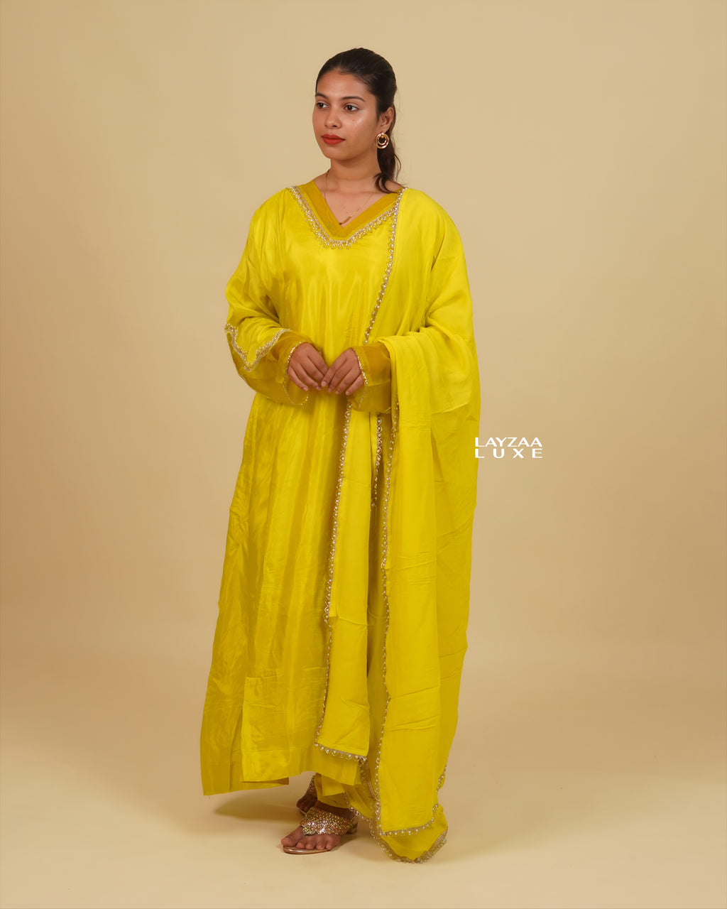 Radiate Elegance in the Sun-Kissed Yellow Silk Tunic Set
