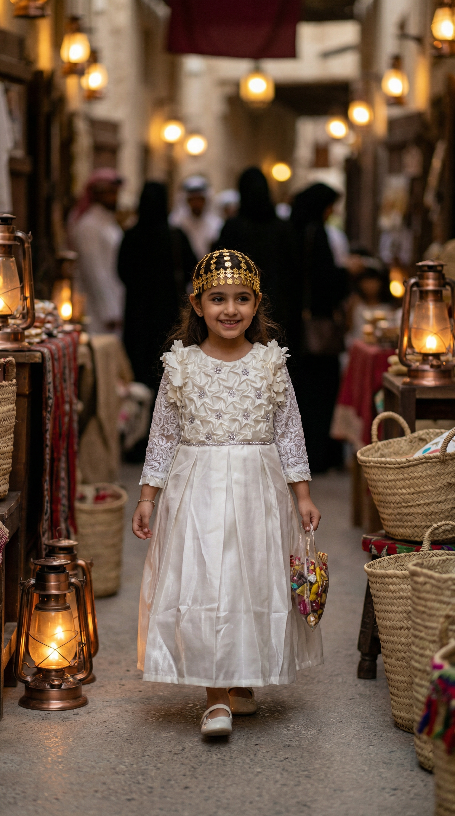 The Rosette Elegance Garangao Dress- Shimmer Ivory Color