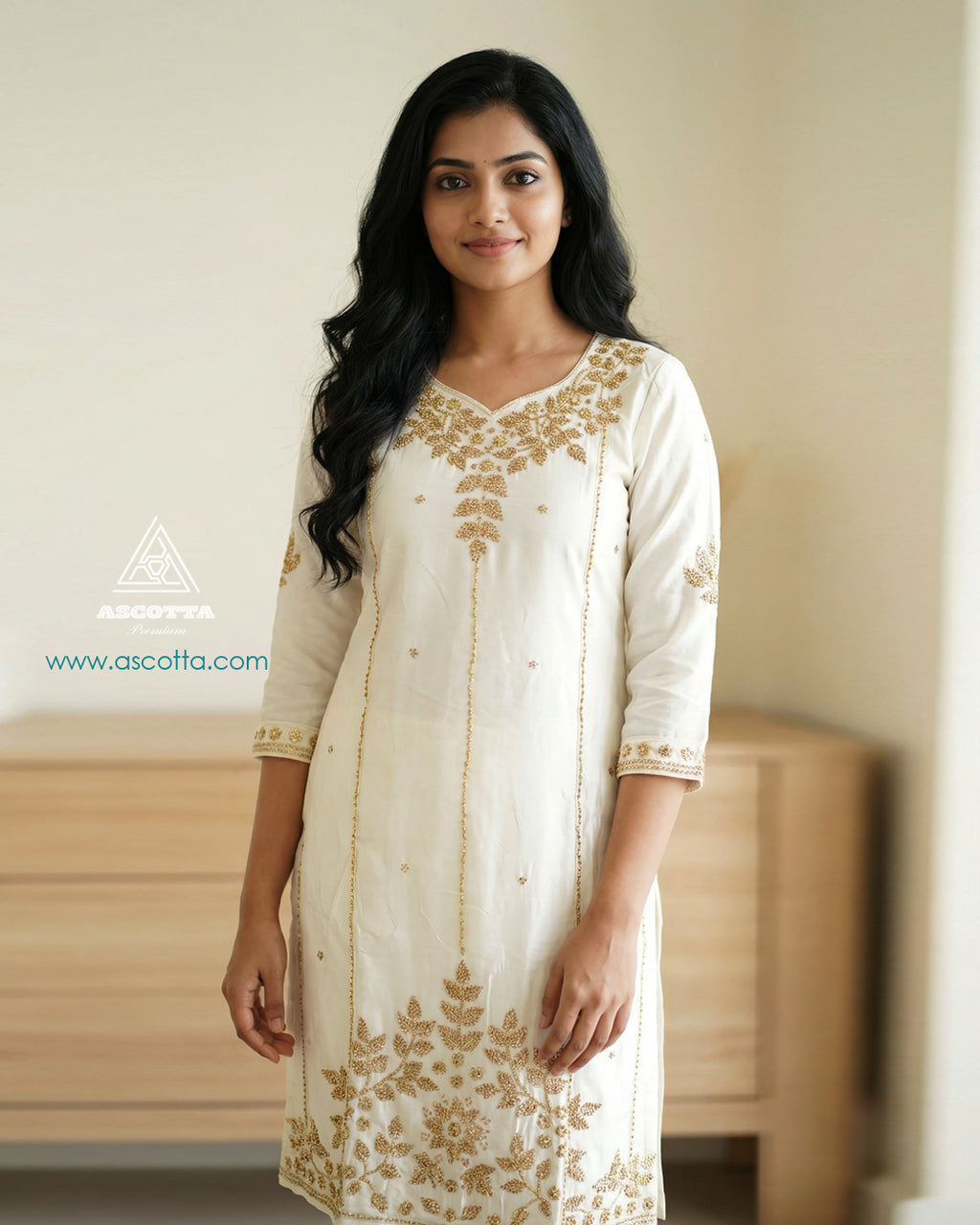 Elegant White Embroidered Kurta Set for Women – Premium Ethnic Wear