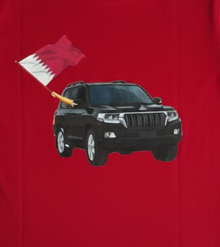 Qatar National Day Slogan Printed Maroon T Shirt for Girls