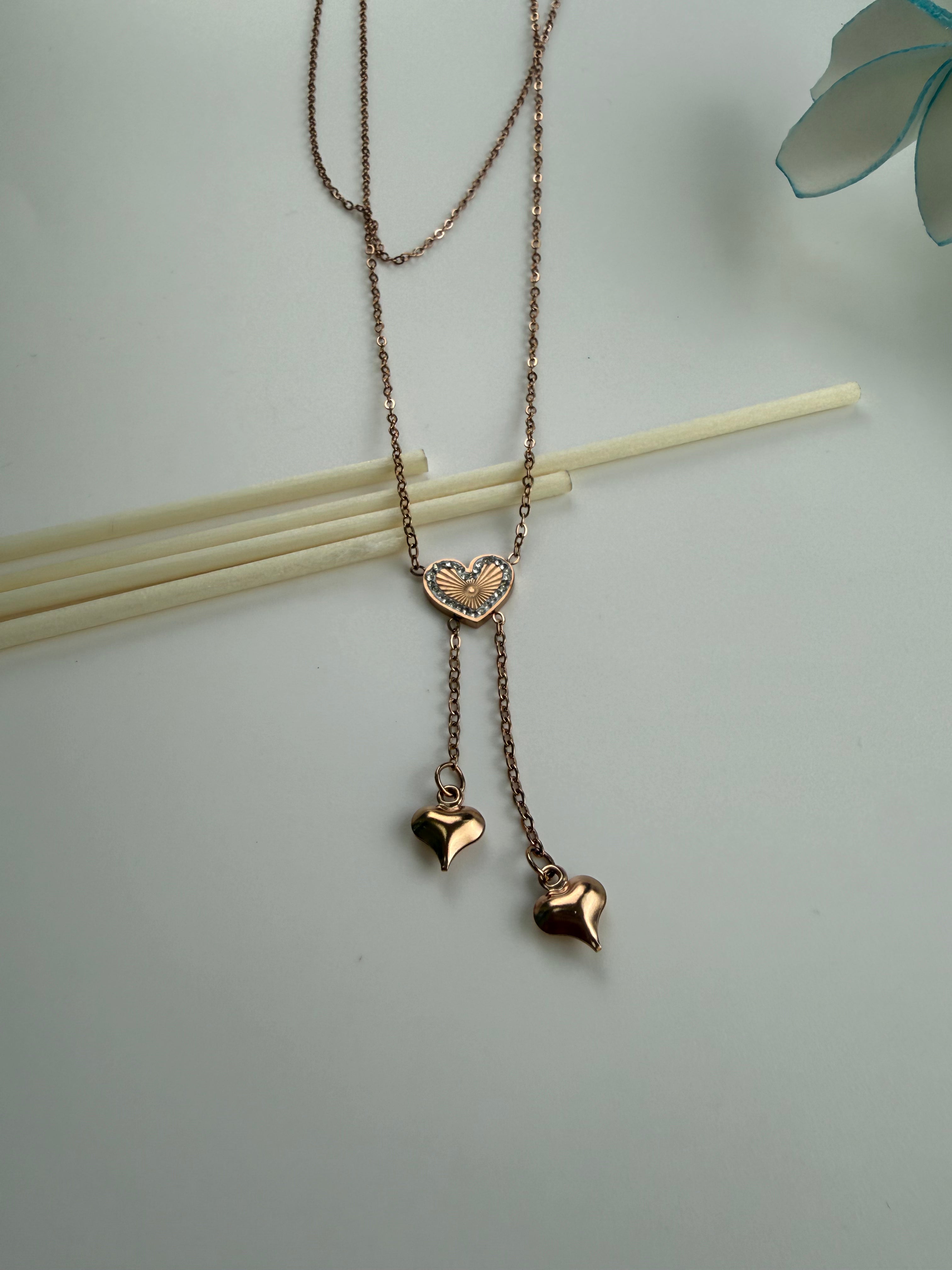 Anti-Tarnish heart Charm Necklace