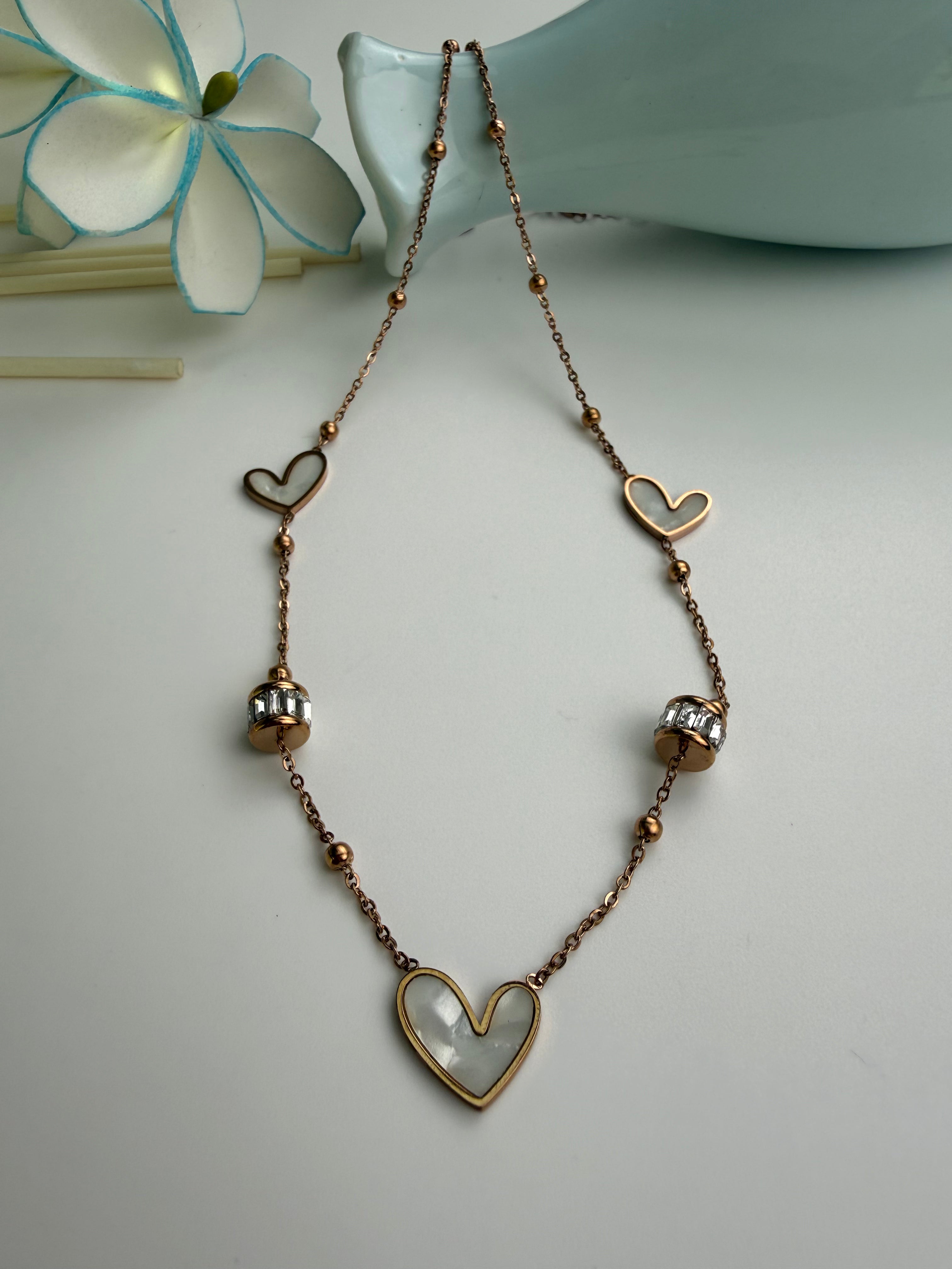 Anti-Tarnish Heart Charm Necklace.