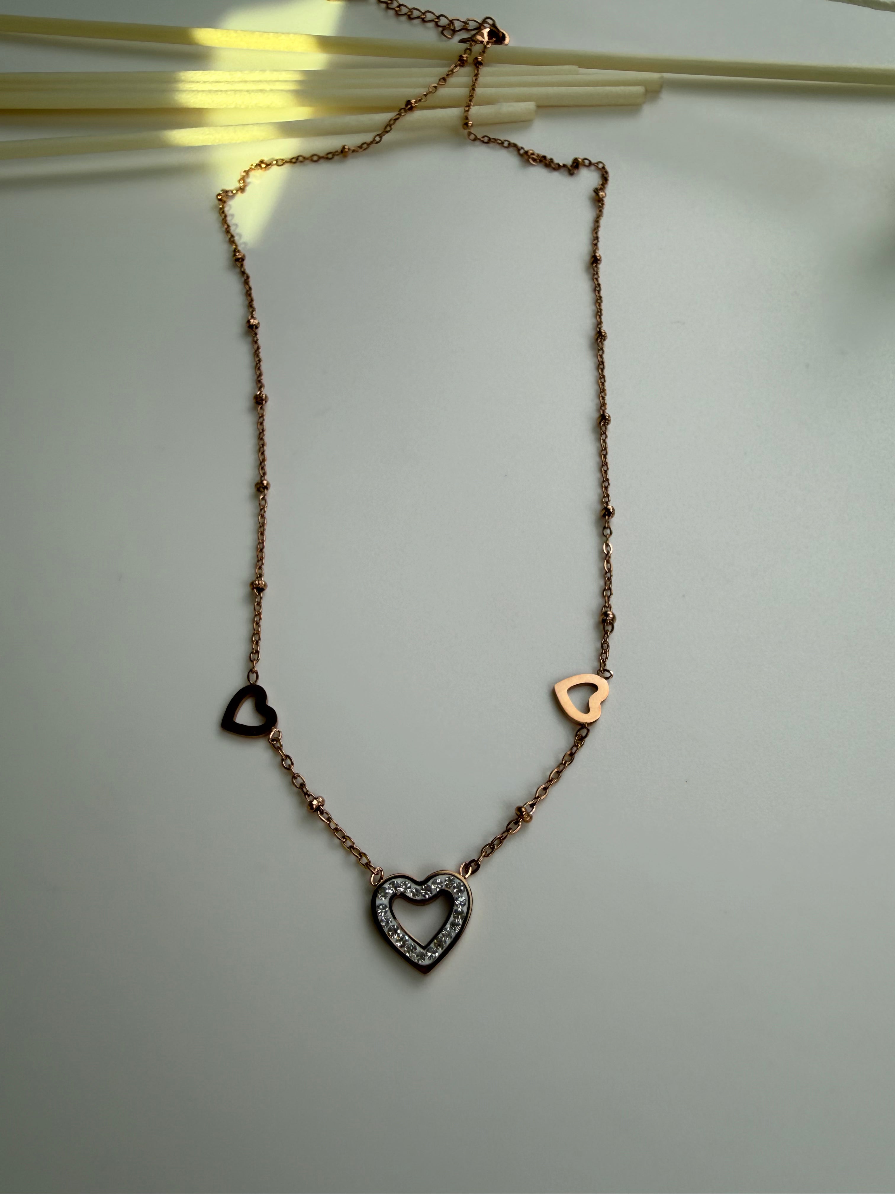 Anti-Tarnish Heart Charm Necklace